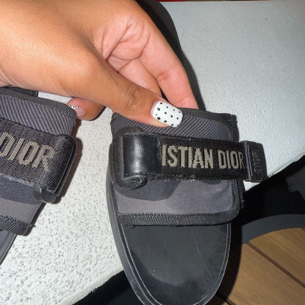 Dior Black Logo Slide Sandals - Picture 3 of 6